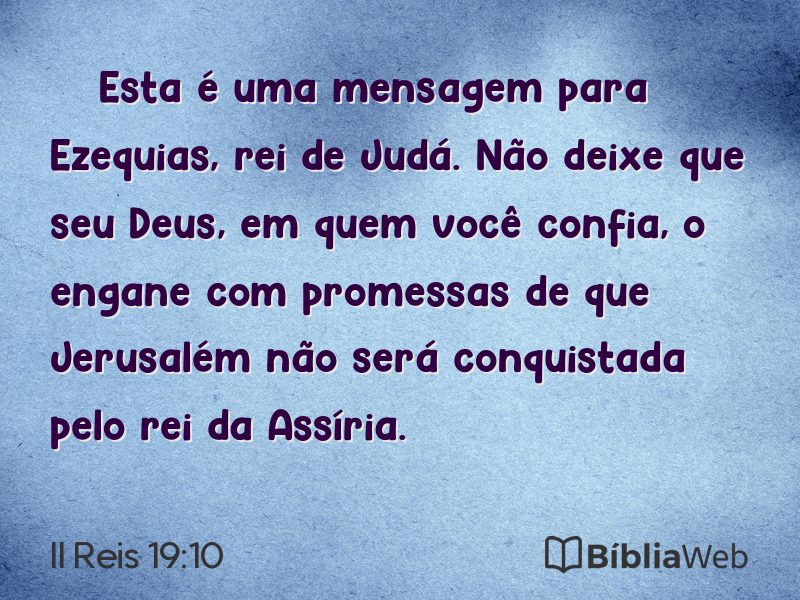 II Reis 19:10 em imagem para compartilhar