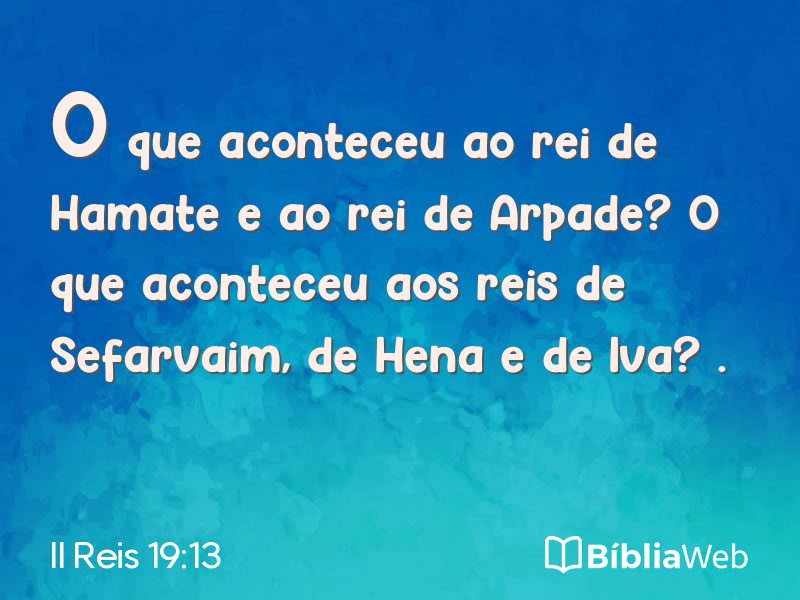II Reis 19:13 em imagem para compartilhar