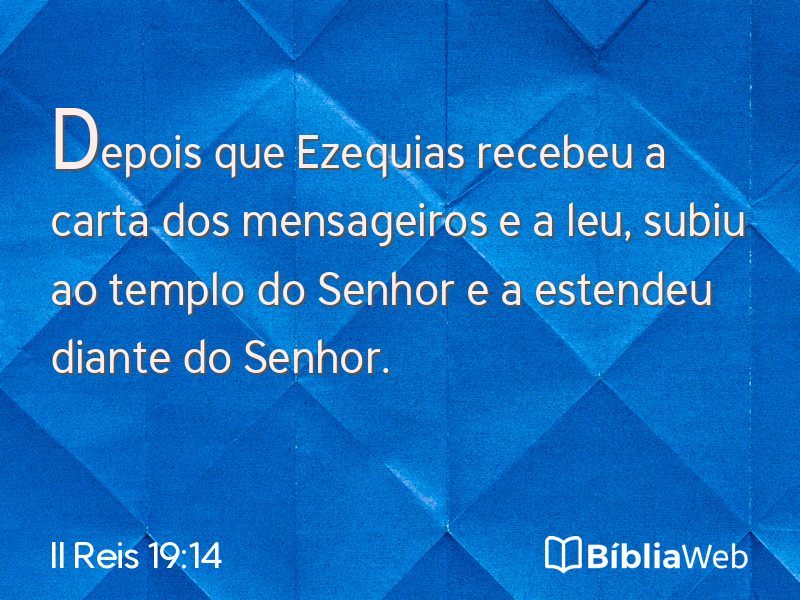 II Reis 19:14 em imagem para compartilhar