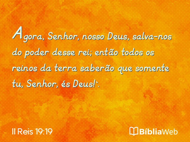 II Reis 19:19 em imagem para compartilhar