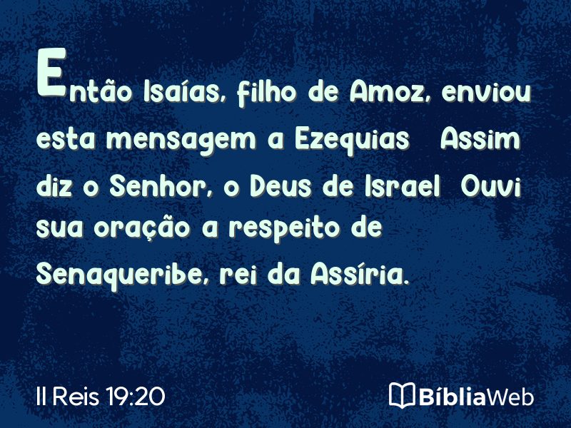 II Reis 19:20 em imagem para compartilhar