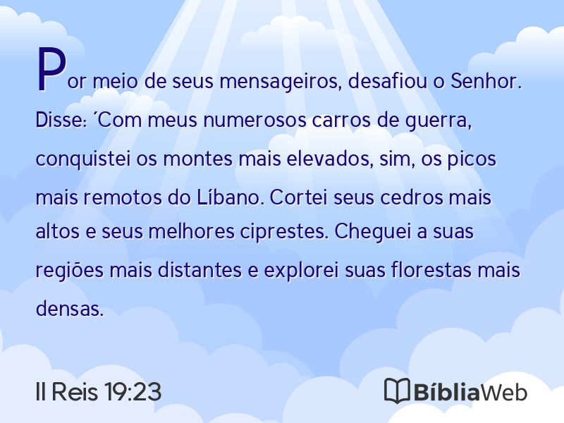 II Reis 19:23 em imagem para compartilhar