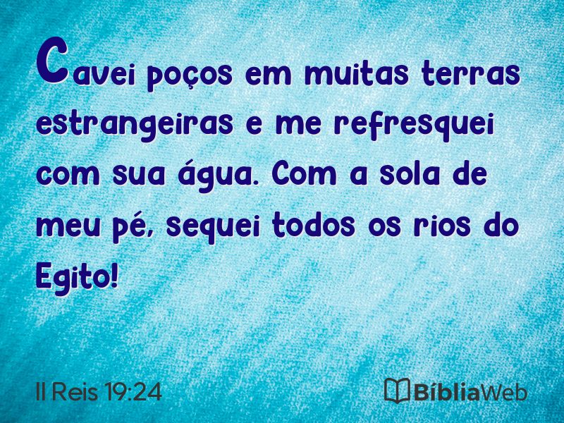 II Reis 19:24 em imagem para compartilhar