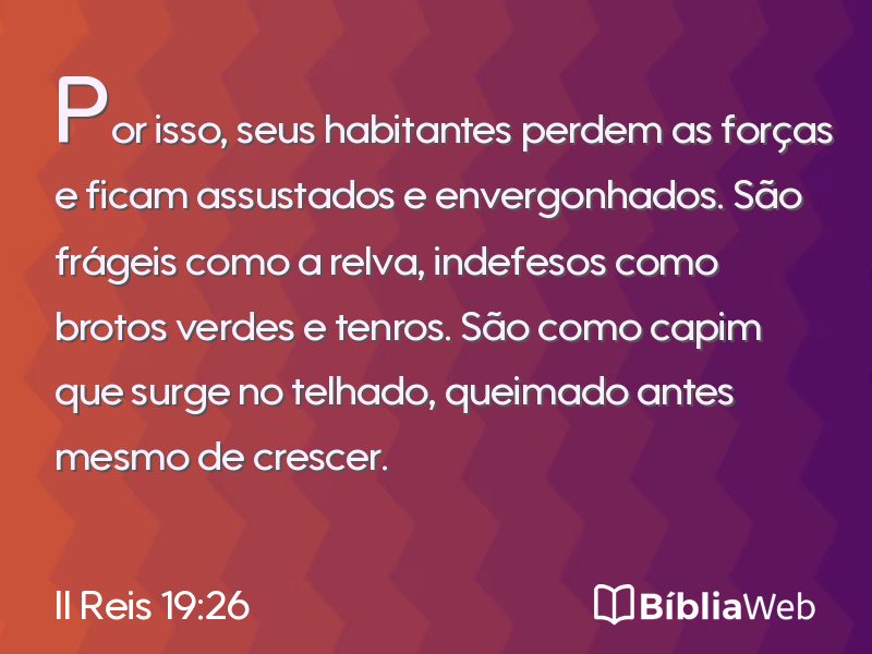 II Reis 19:26 em imagem para compartilhar