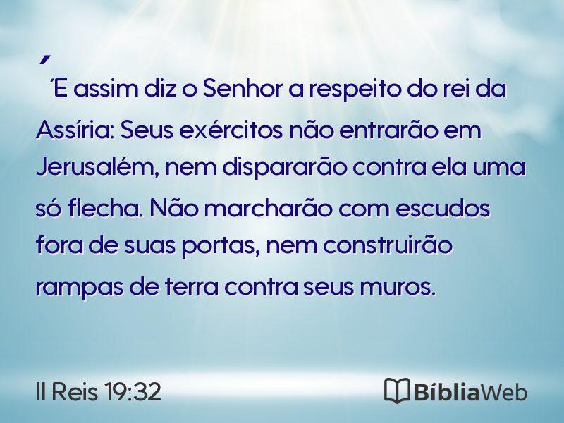 II Reis 19:32 em imagem para compartilhar
