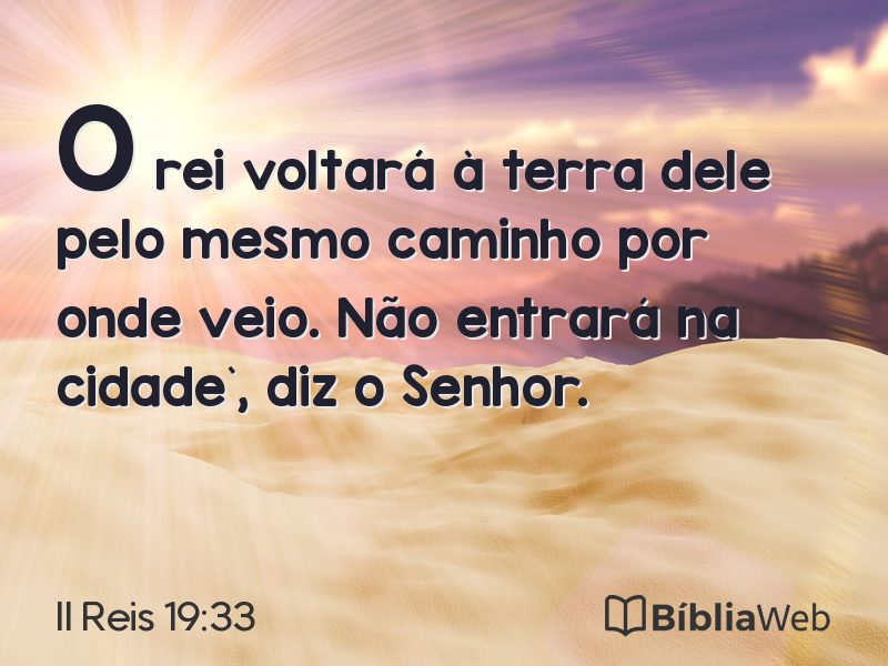 II Reis 19:33 em imagem para compartilhar