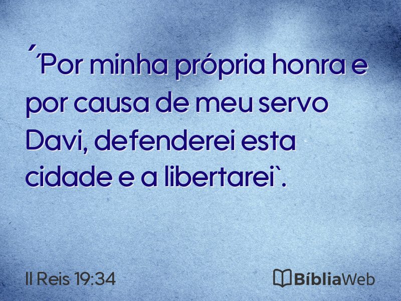 II Reis 19:34 em imagem para compartilhar