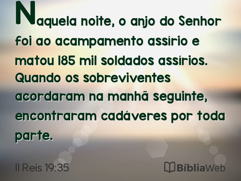 II Reis 19:35 em imagem para compartilhar