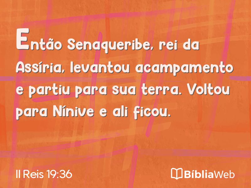 II Reis 19:36 em imagem para compartilhar