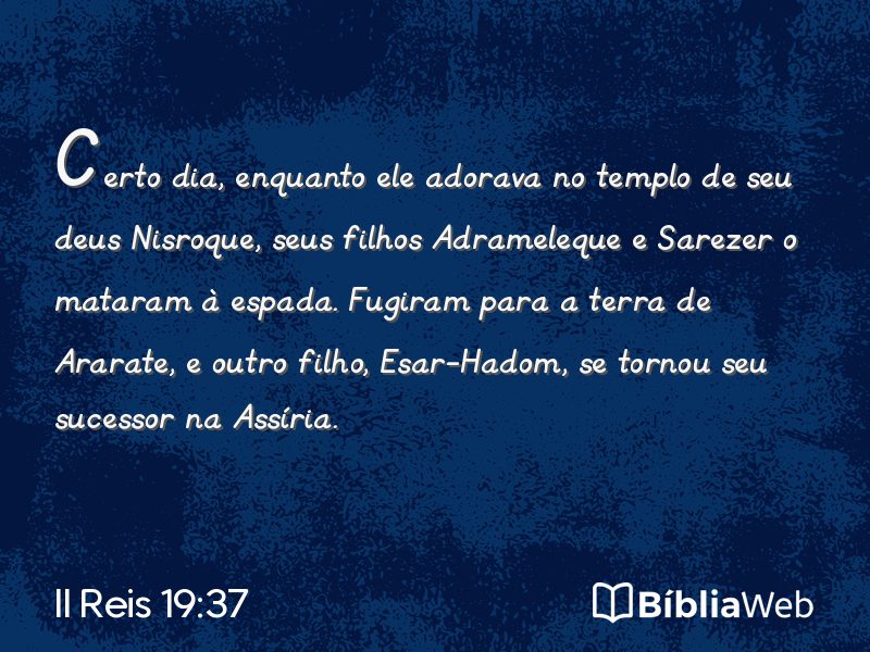 II Reis 19:37 em imagem para compartilhar