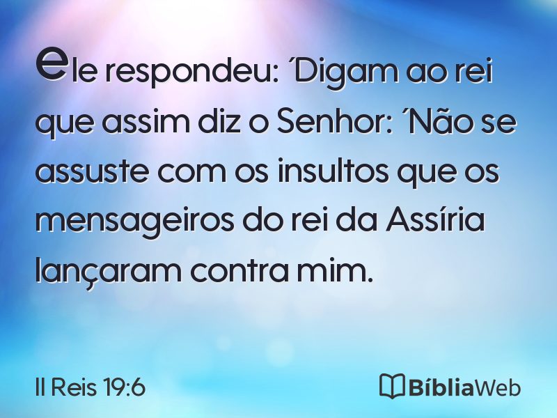 II Reis 19:6 em imagem para compartilhar