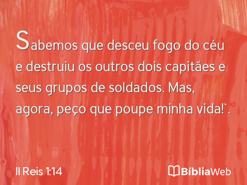 II Reis 1:14 em imagem para compartilhar
