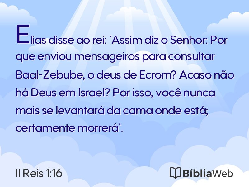 II Reis 1:16 em imagem para compartilhar