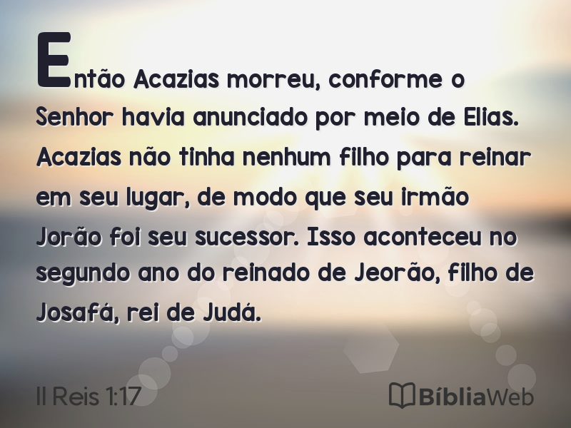 II Reis 1:17 em imagem para compartilhar