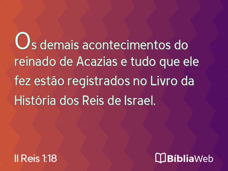 II Reis 1:18 em imagem para compartilhar