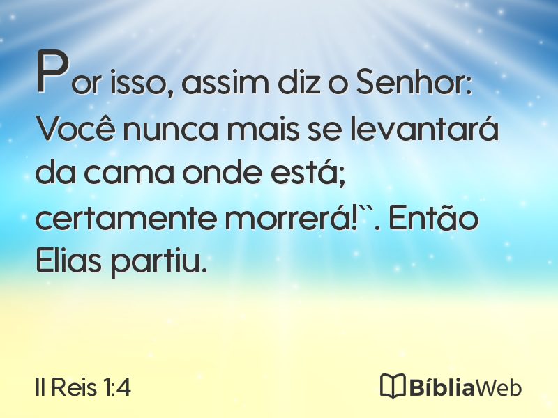 II Reis 1:4 em imagem para compartilhar