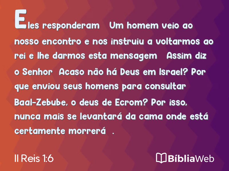 II Reis 1:6 em imagem para compartilhar