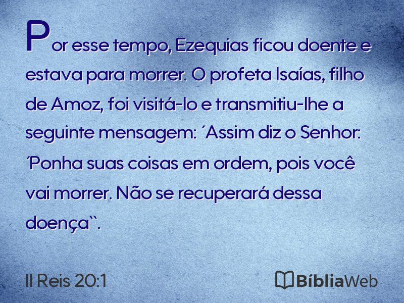 II Reis 20:1 em imagem para compartilhar
