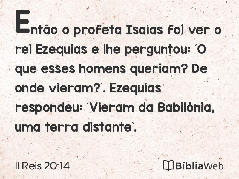 II Reis 20:14 em imagem para compartilhar