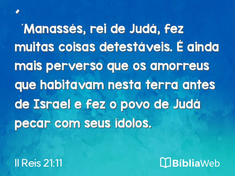 II Reis 21:11 em imagem para compartilhar