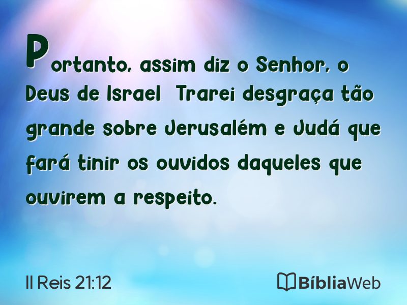 II Reis 21:12 em imagem para compartilhar