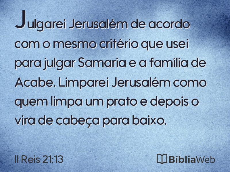 II Reis 21:13 em imagem para compartilhar