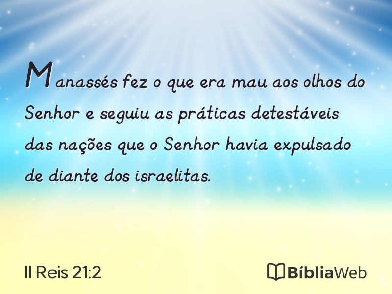 II Reis 21:2 em imagem para compartilhar