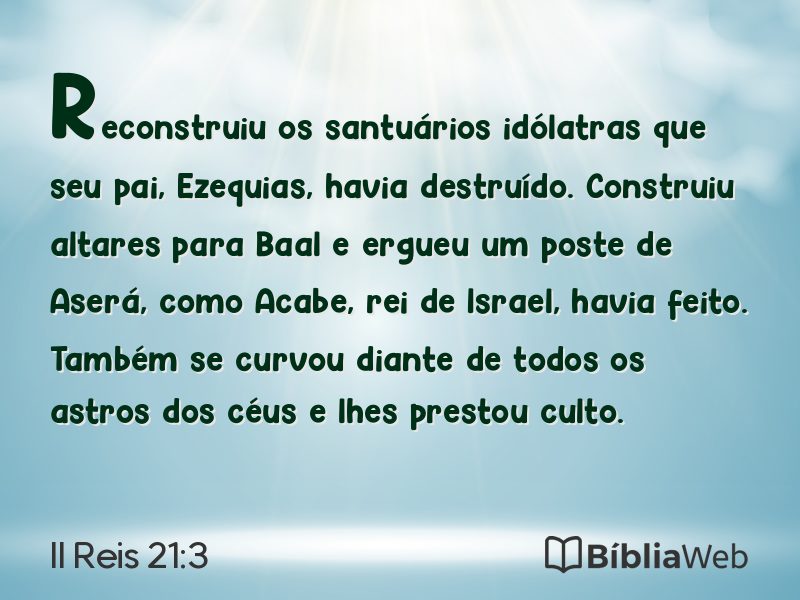 II Reis 21:3 em imagem para compartilhar