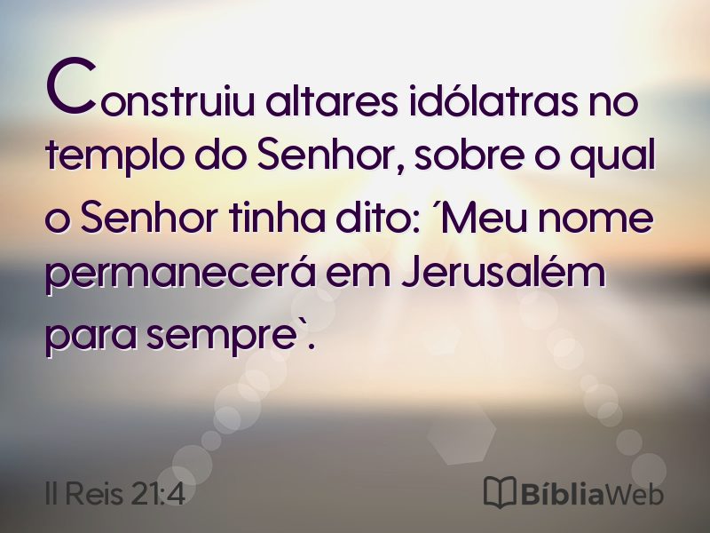 II Reis 21:4 em imagem para compartilhar