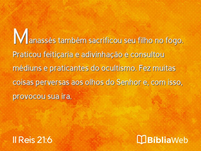 II Reis 21:6 em imagem para compartilhar