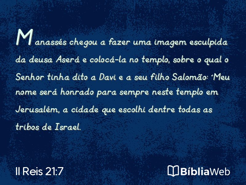 II Reis 21:7 em imagem para compartilhar