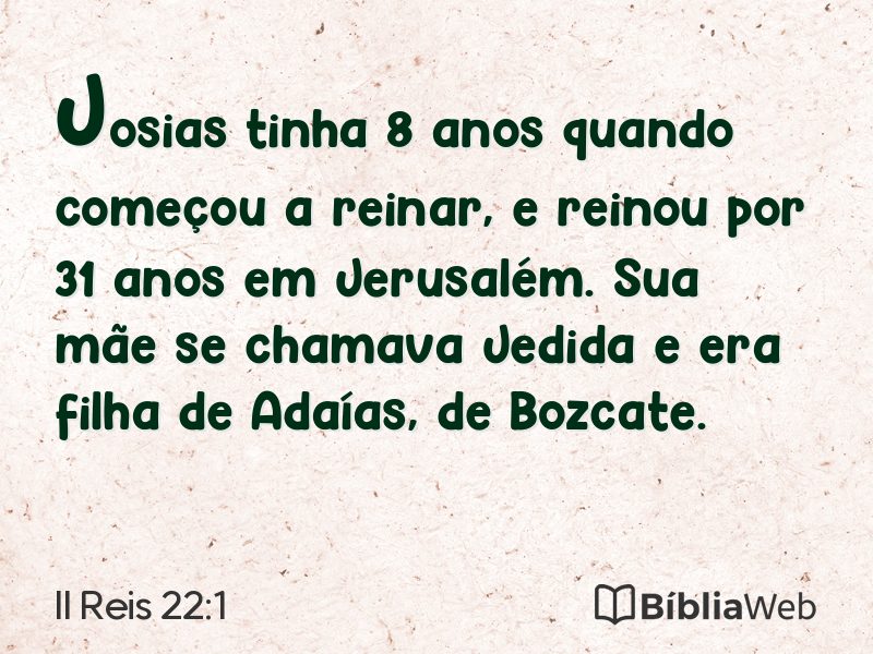II Reis 22:1 em imagem para compartilhar