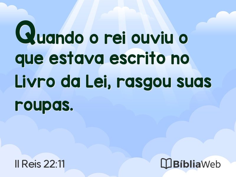 II Reis 22:11 em imagem para compartilhar