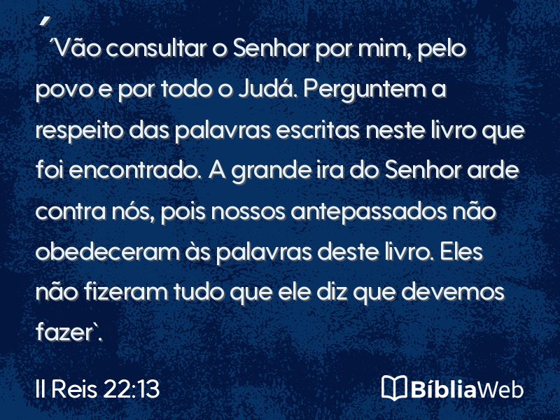 II Reis 22:13 em imagem para compartilhar