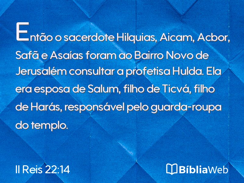 II Reis 22:14 em imagem para compartilhar
