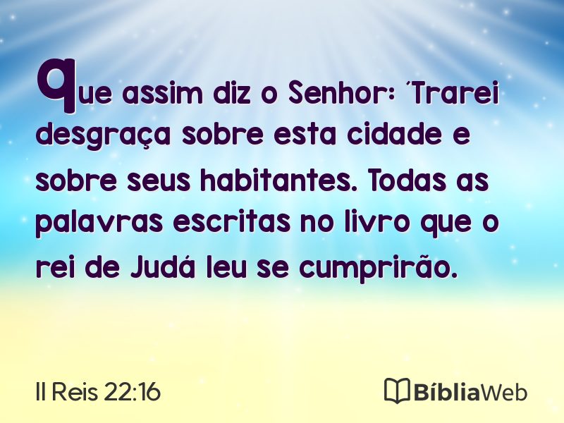 II Reis 22:16 em imagem para compartilhar