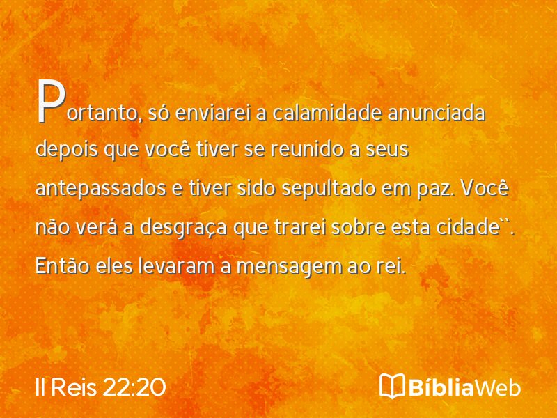 II Reis 22:20 em imagem para compartilhar
