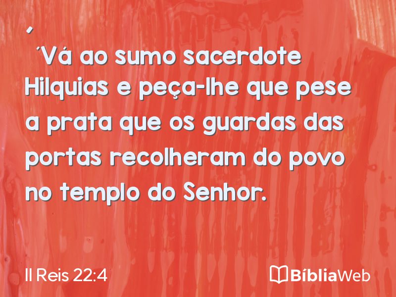 II Reis 22:4 em imagem para compartilhar