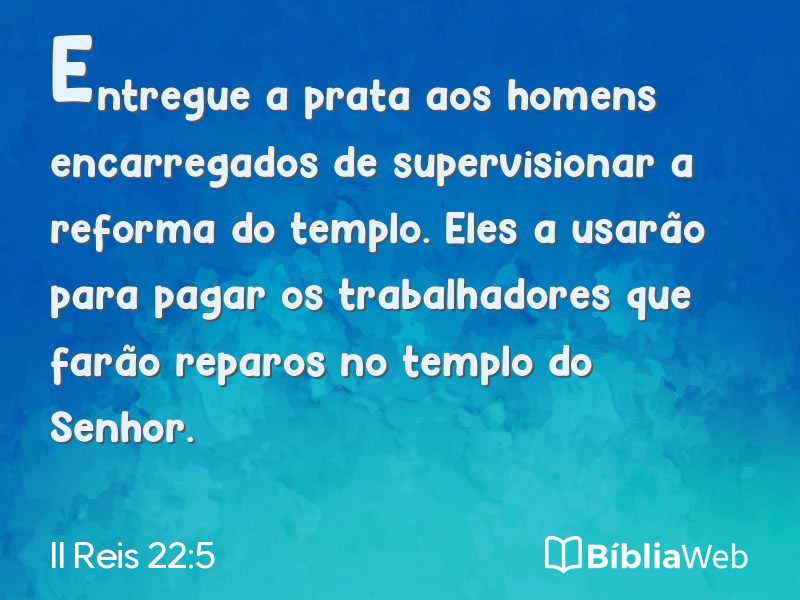 II Reis 22:5 em imagem para compartilhar