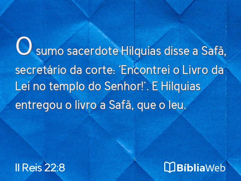 II Reis 22:8 em imagem para compartilhar
