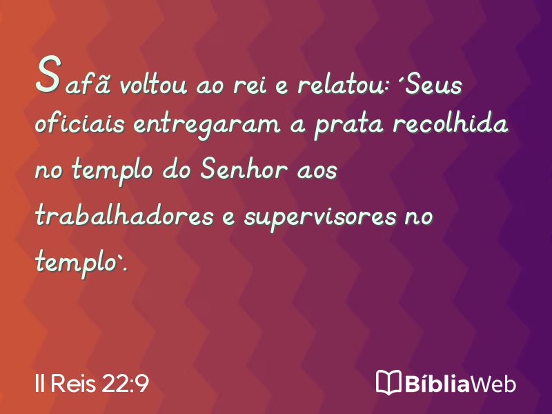 II Reis 22:9 em imagem para compartilhar