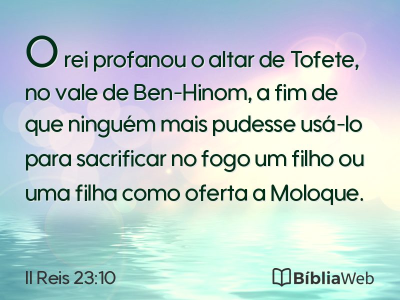 II Reis 23:10 em imagem para compartilhar
