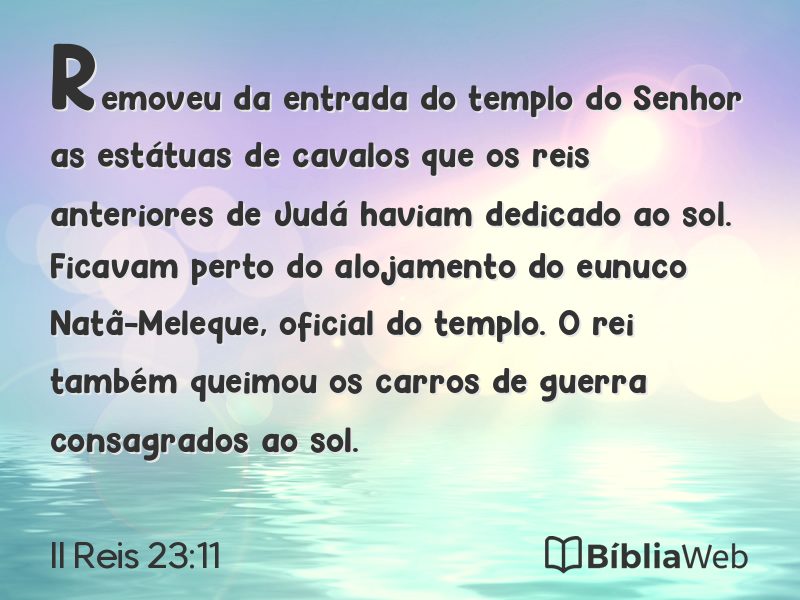 II Reis 23:11 em imagem para compartilhar