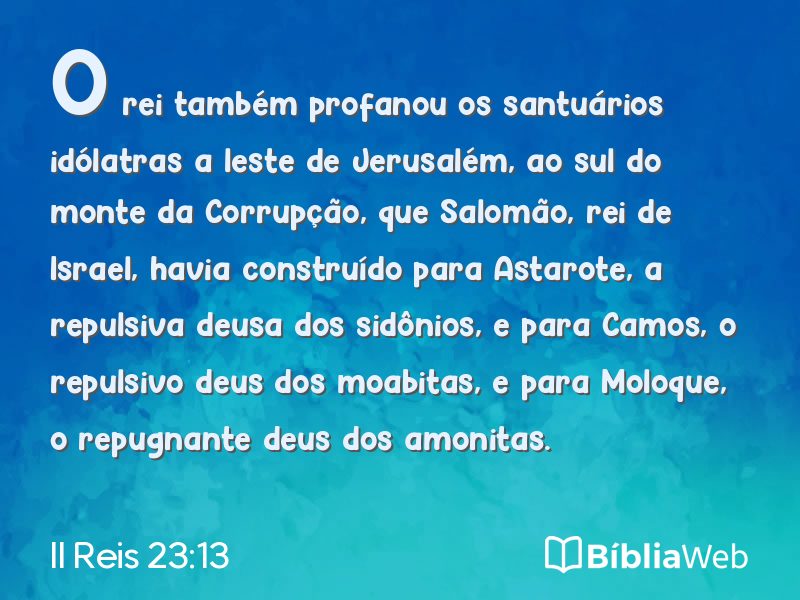 II Reis 23:13 em imagem para compartilhar