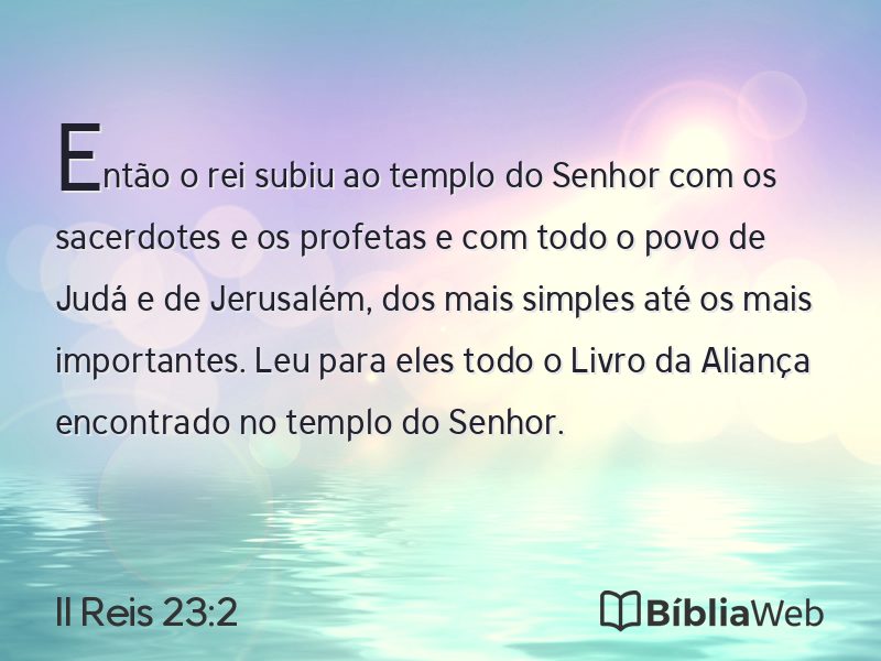 II Reis 23:2 em imagem para compartilhar
