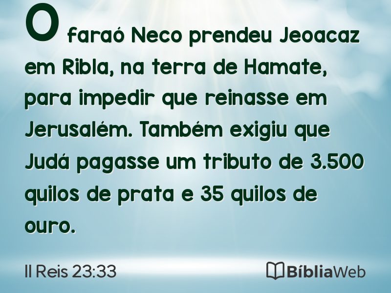 II Reis 23:33 em imagem para compartilhar