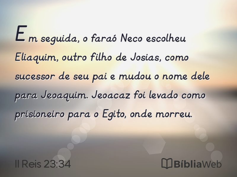 II Reis 23:34 em imagem para compartilhar