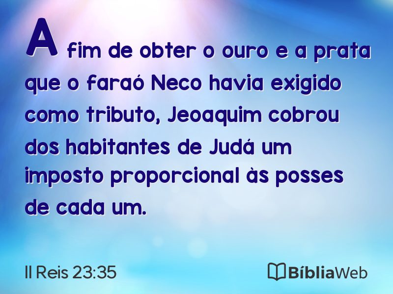 II Reis 23:35 em imagem para compartilhar