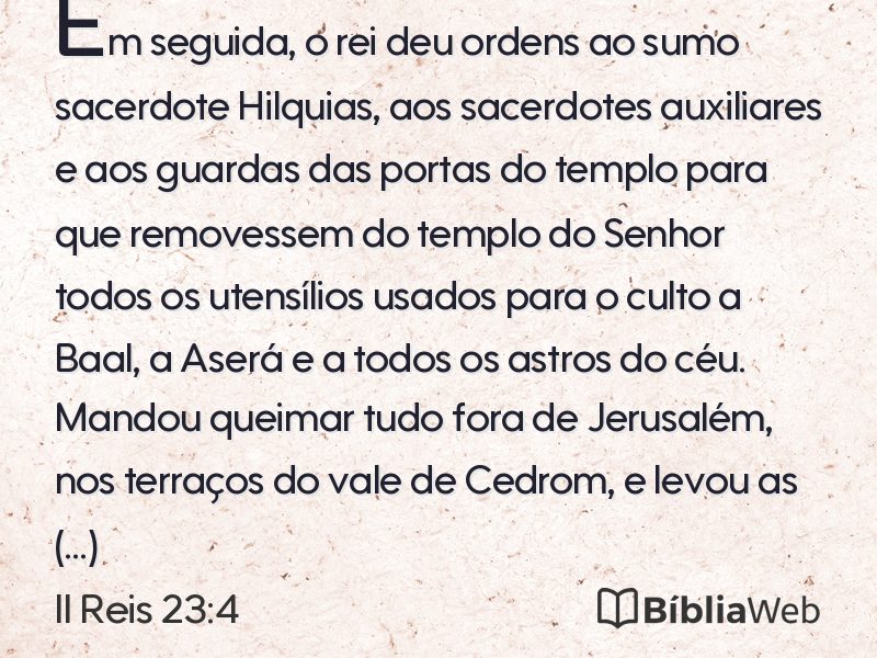 II Reis 23:4 em imagem para compartilhar