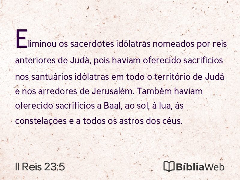 II Reis 23:5 em imagem para compartilhar